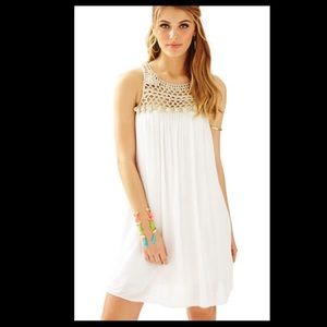 Lilly Pulitzer Rachelle Dress in White & Gold (S)